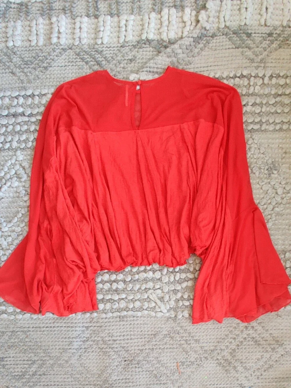 Free People On The Weekend Top Red Blouse Tunic Size Small